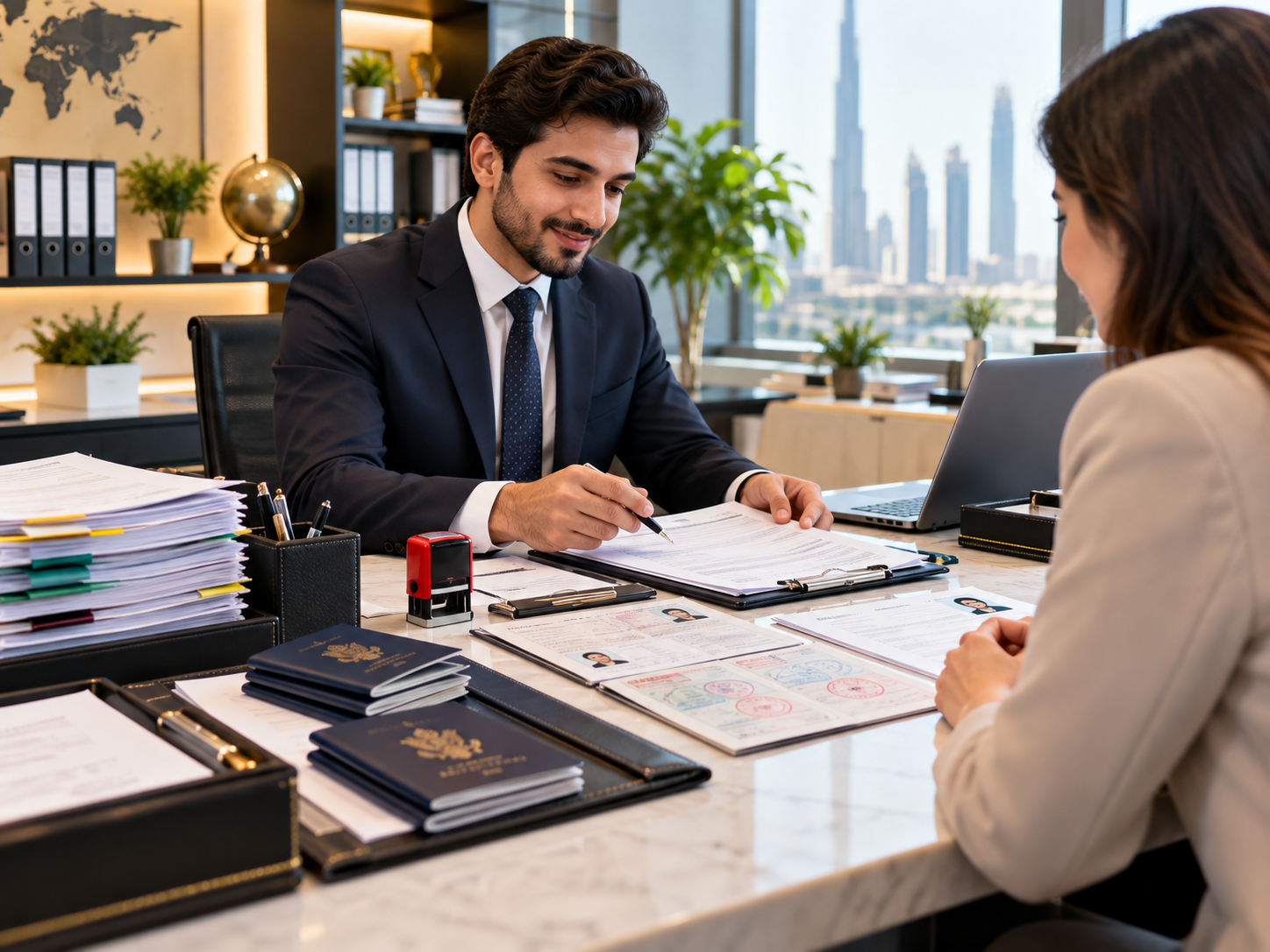 Executives concluding formal documentation in a modern office